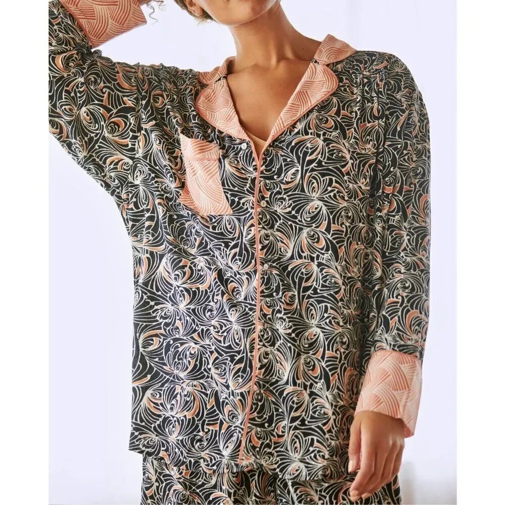 Anthropologie Mix Print Lightweight Long Sleeve Pajama Top Women’s Small